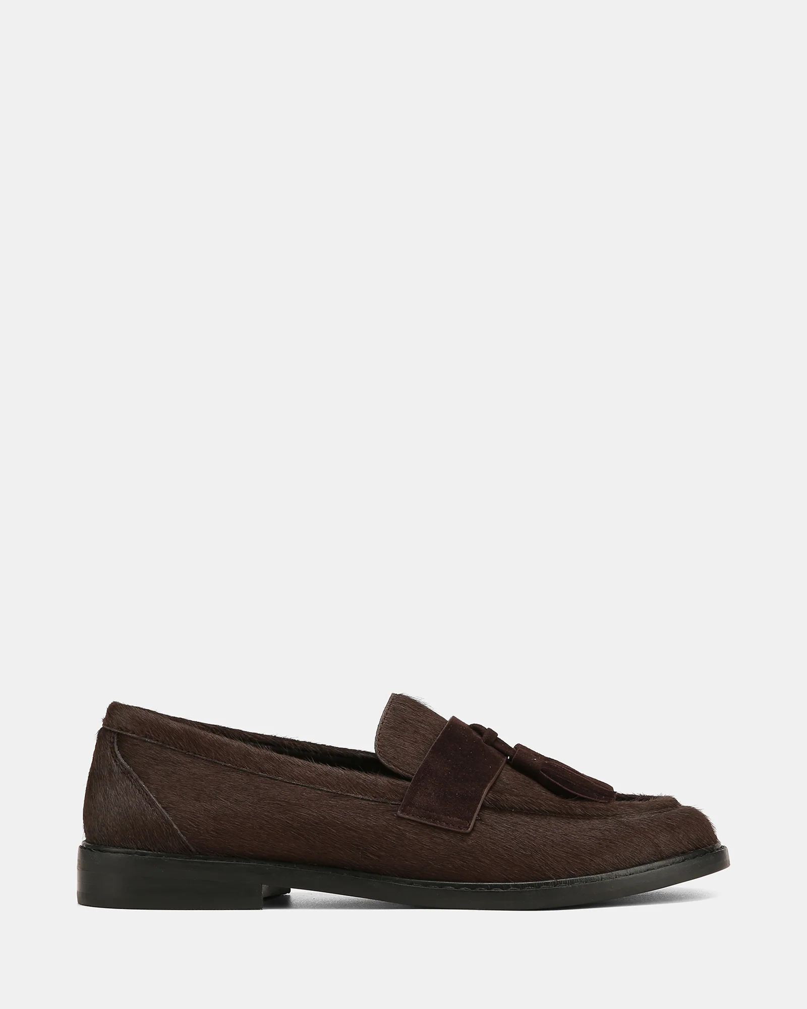 Evelyn Chocolate Hair-on Leather Loafer