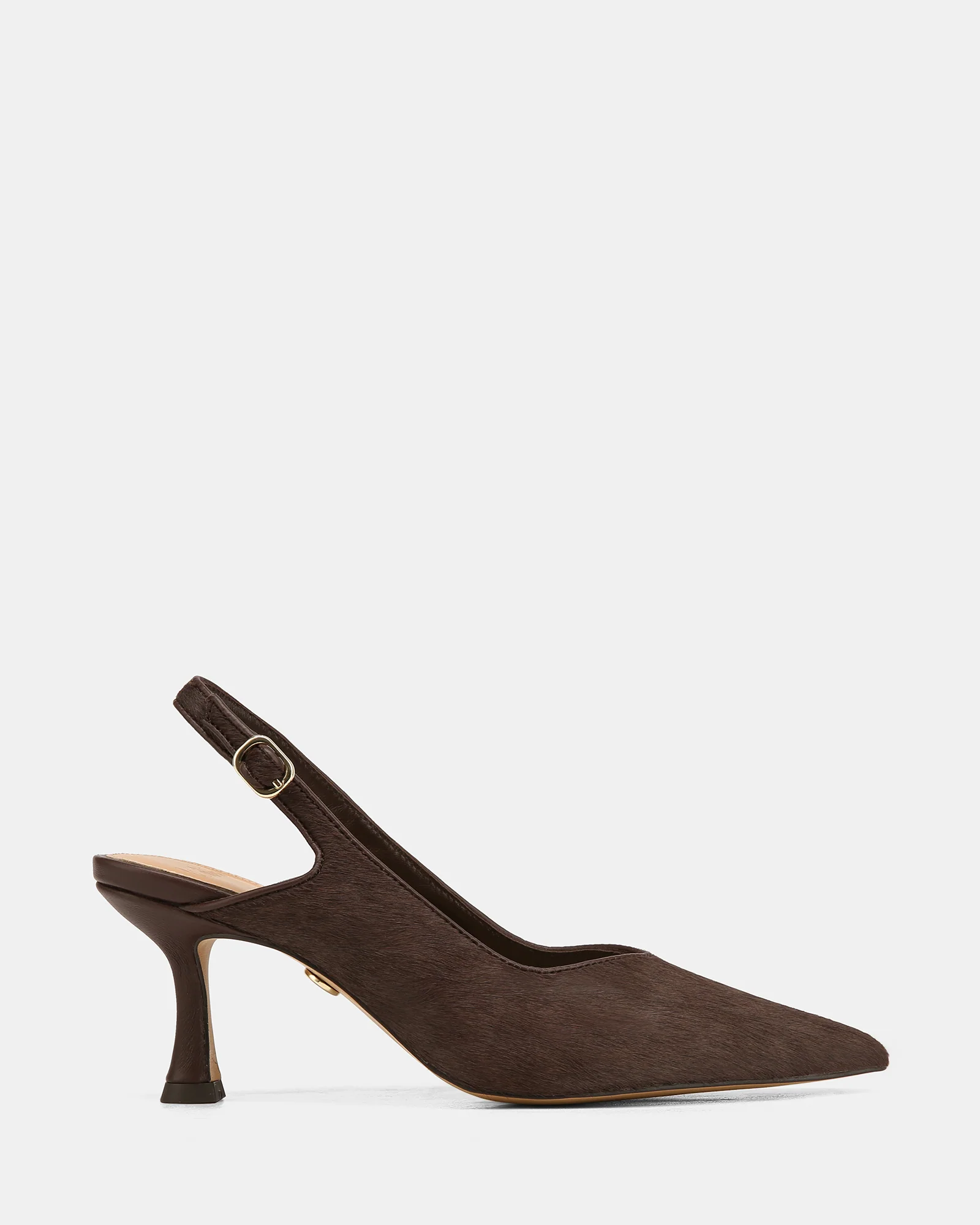 Lilly Chocolate Hair-on Leather Slingback