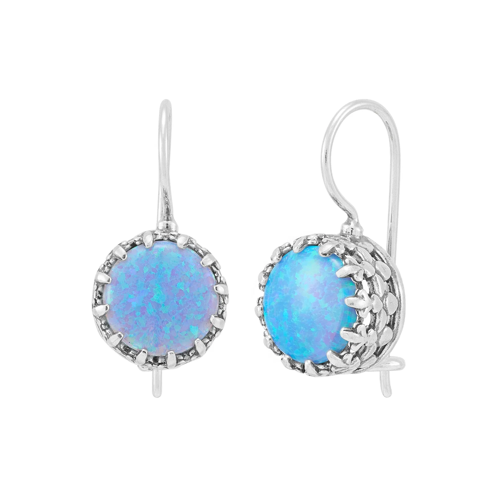 Ice Globes Drop Earrings, Blue Opal