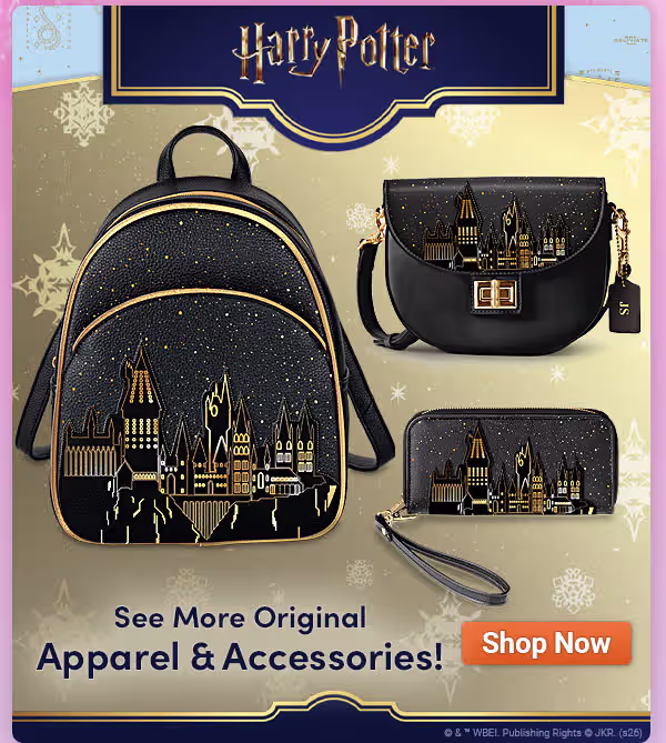Original Designs for 2026, See More Original Apparel and Accessories, only available from The Bradford Exchange. Shop categories: apparel and accessories, jewelry, handbags and jackets. Images of Midnight at HOGWARTS Backpack, Wallet and Personalized Handbag, Love of a Lifetime Topaz and Diamond Earrings, Disney Masterpiece of Magic Handbag, The Few, The Proud Men's Hoodie. Not Available in Stores!  Shop Now!