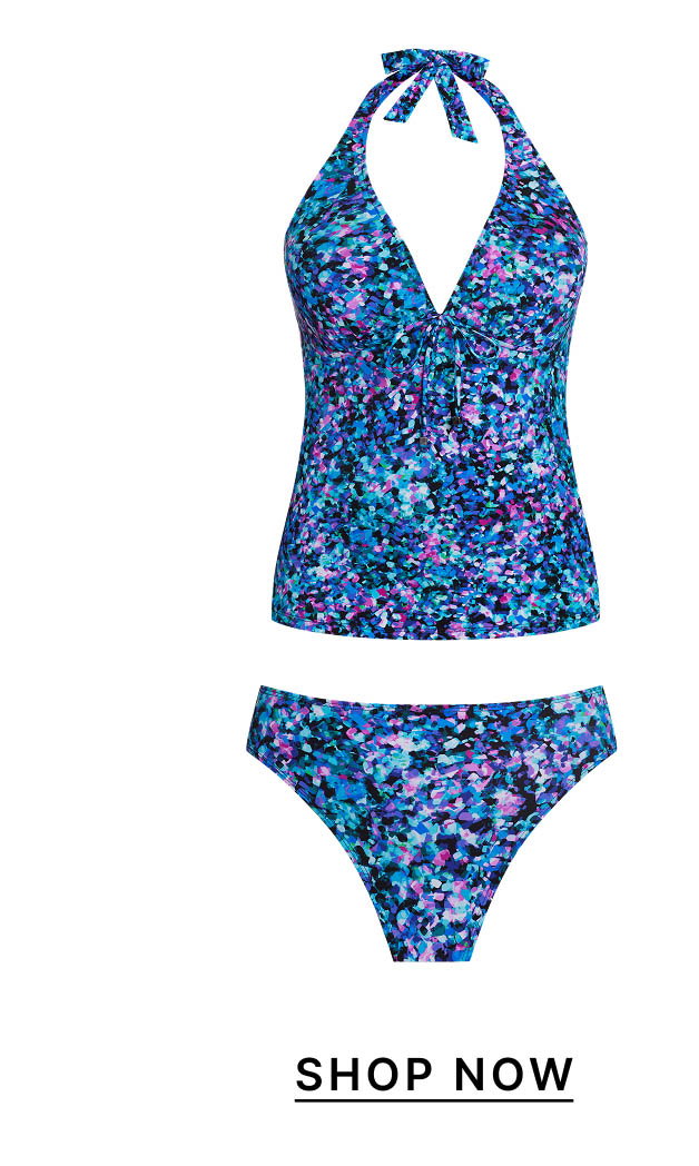 Sicily Halter Tankini Top + Fiji Moderate Bikini Bottom