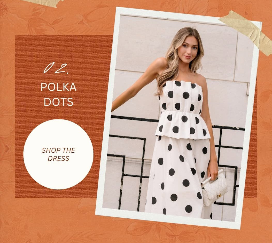 "Polka Dots. Shop the Dress."