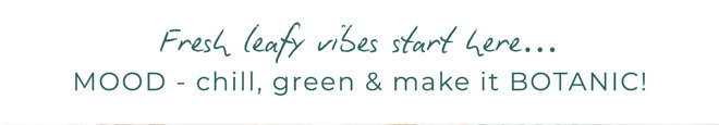 Fresh leafy vibes start here… MOOD - chill, green & make it BOTANIC!