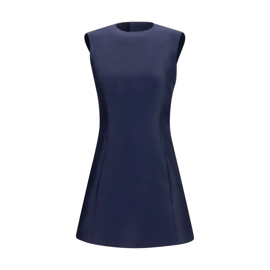 Balenciaga Merino Wool Mini Dress Navy