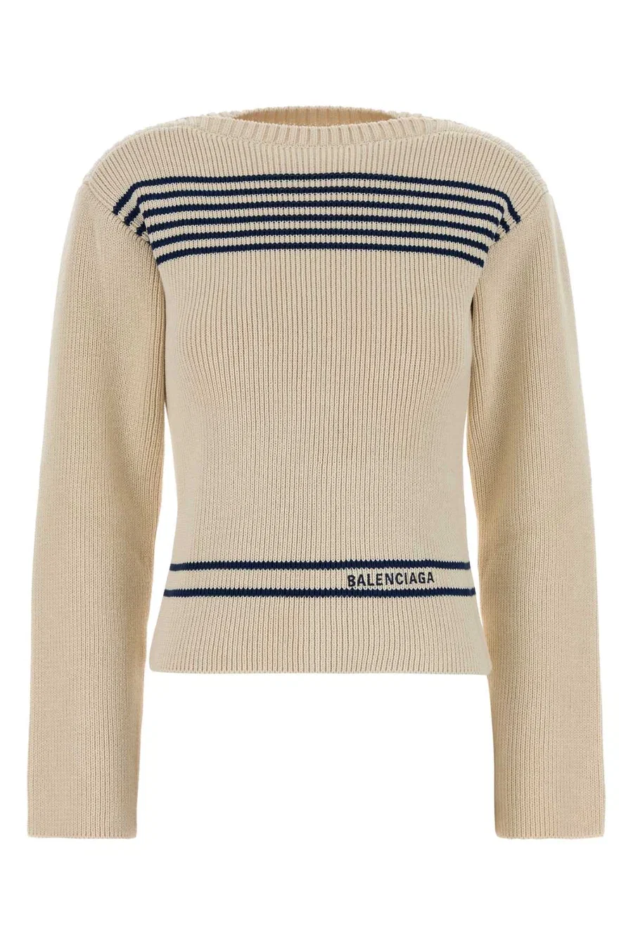 Balenciaga Boatneck Sweater Beige