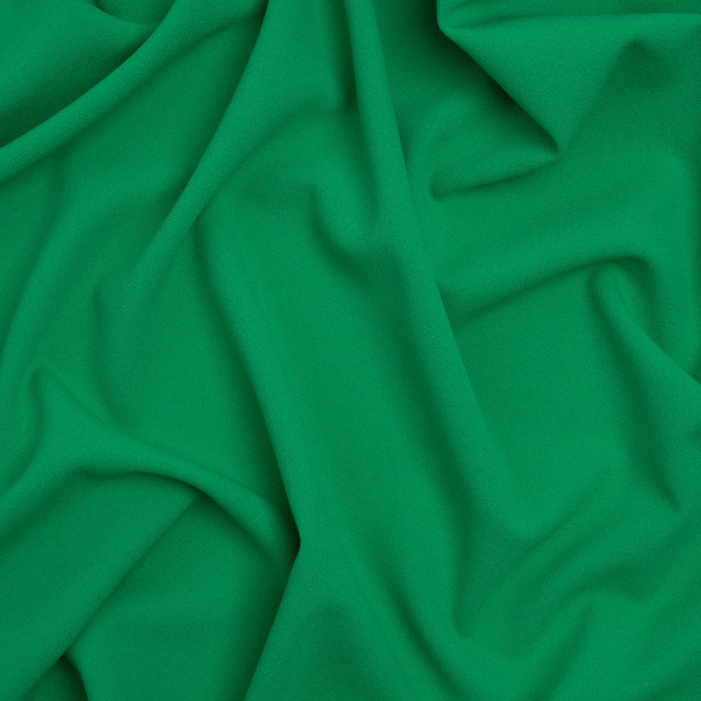 Image of Stretch Polyester Crepe Double Knit - Dark Mint Green - Designer Deadstock