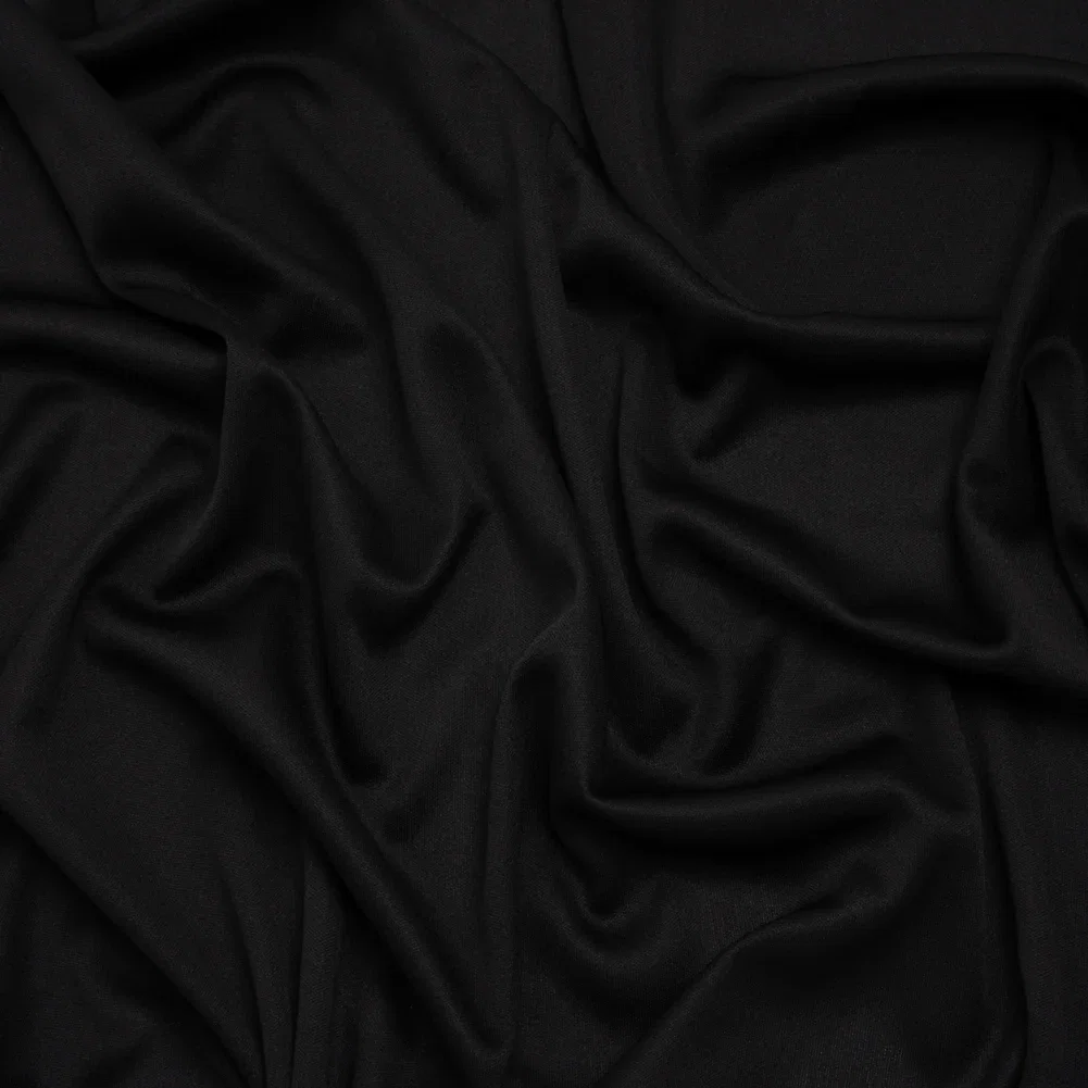 Image of Polyester Pongee Knit Lining - Black - Luca Collection