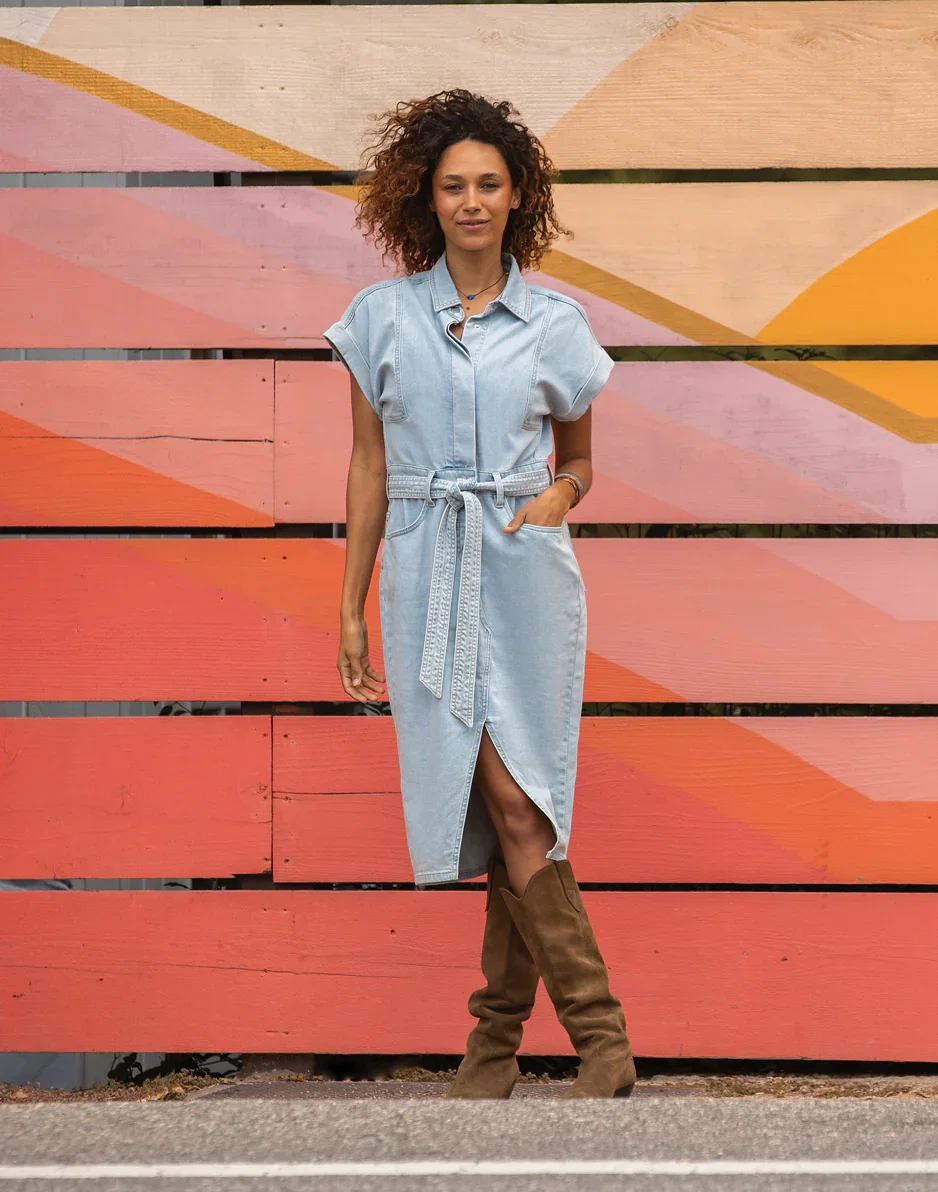 Image of Franny Lightweight Denim Dress: Savannah