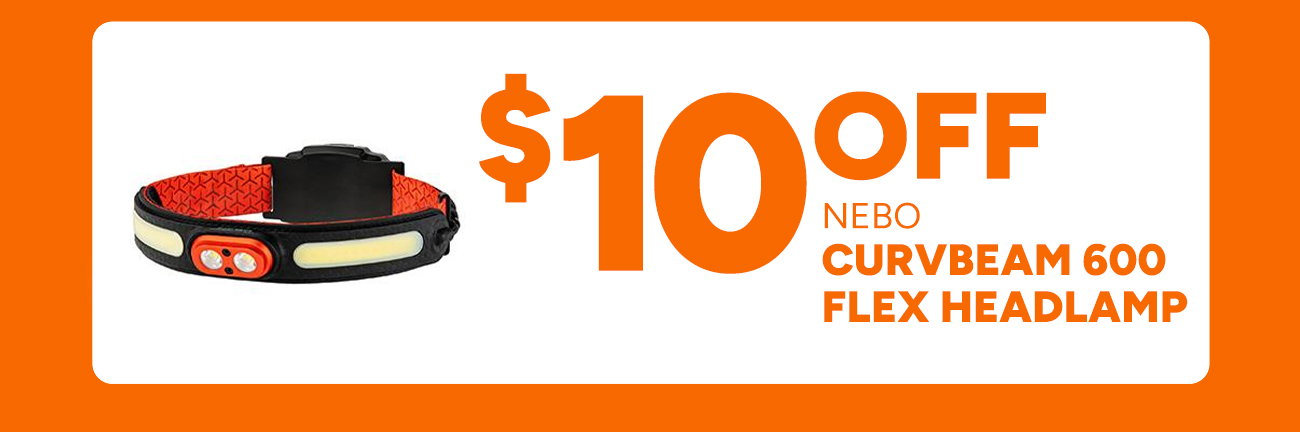 $10 off Nebo Curvbeam 600 Flex Headlamp