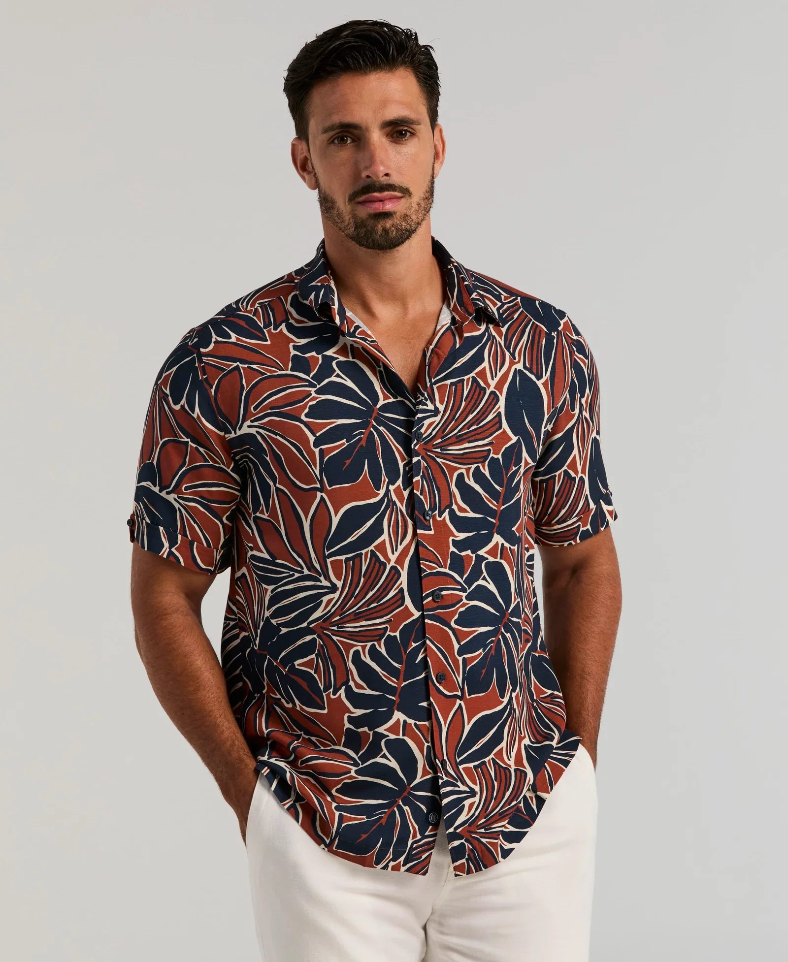 Image of Textured Horizon Tropical Shirt