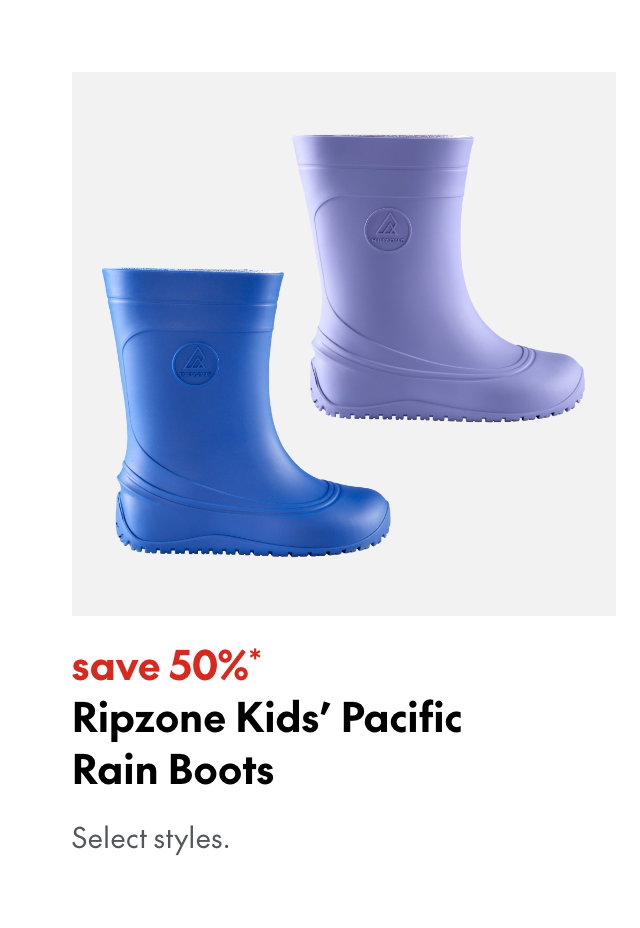 Ripzone Kids' Pacific Rain Boots
save 50%
Our regular price. Select styles.