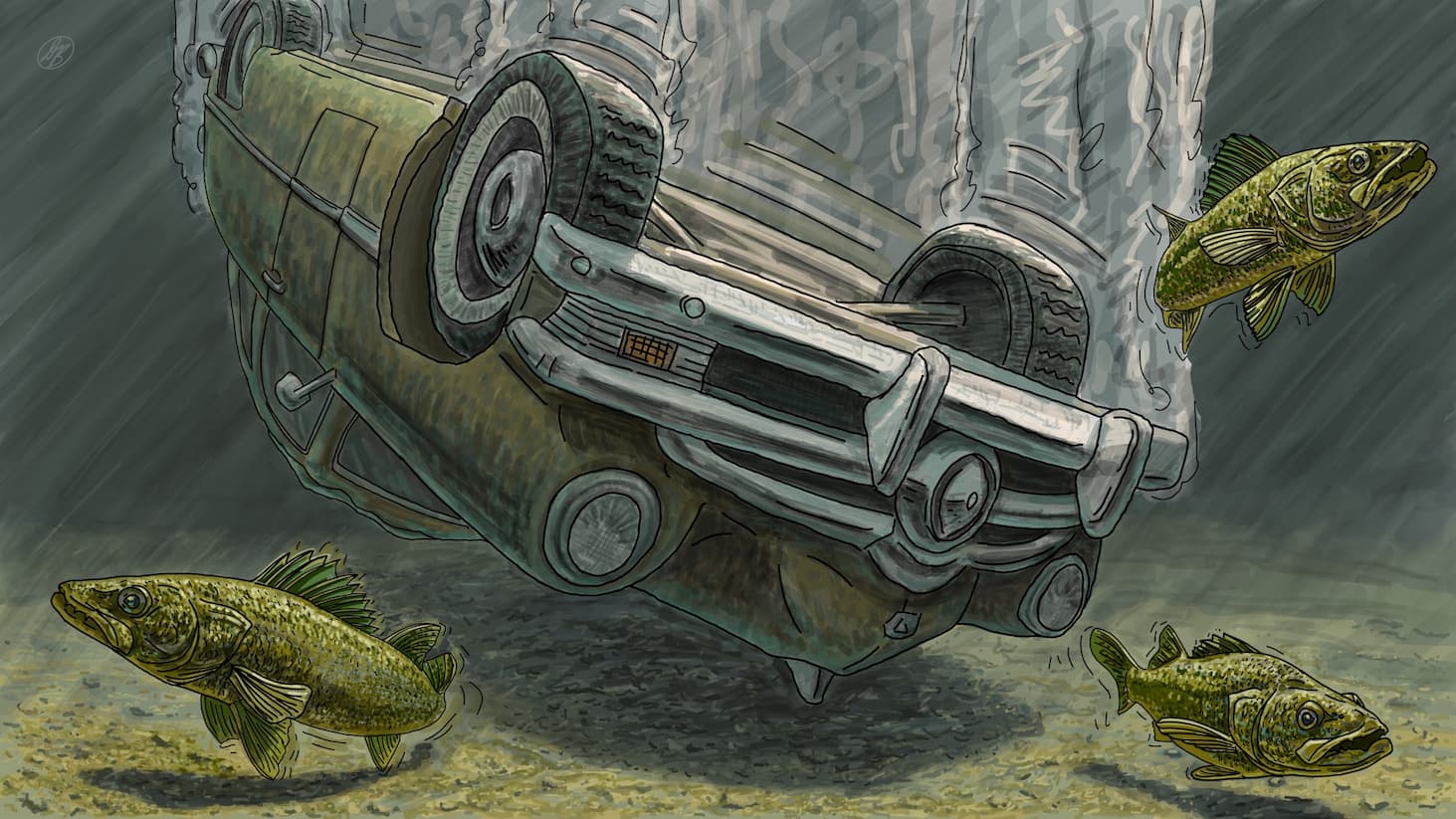 car underwater