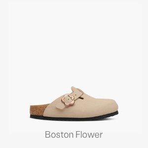 Birkenstock Little Kid's Boston Flower Clogs in Sand