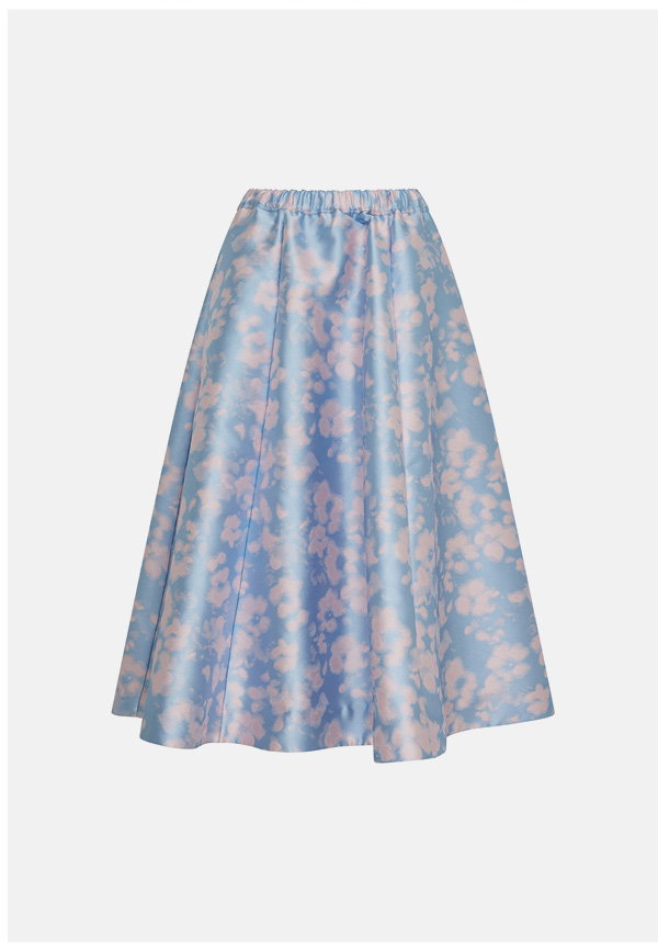 Jac + Jack Arvo Mikado Jacquard Skirt - Whim Washer Blue