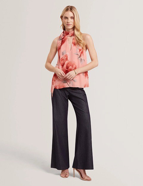 Heritage Rose Halterneck Sleeveless Top