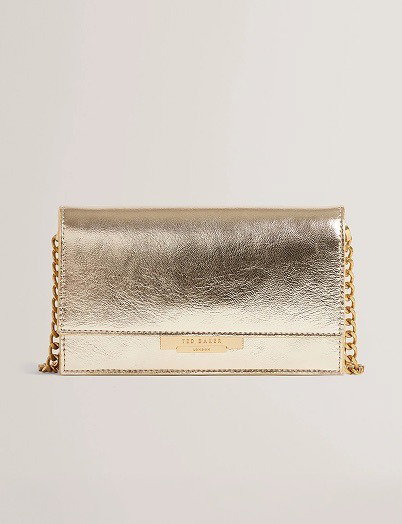 Lock Detail Purse With Chain Strap