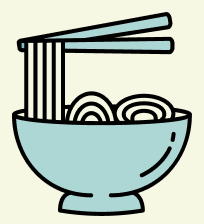 Bowl of noodles with chopsticks