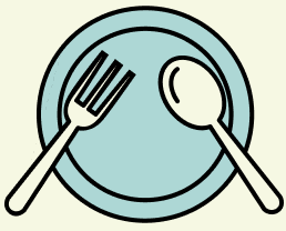 Plate with fork and spoon