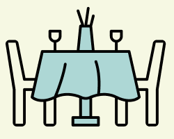 Restaurant table with chairs