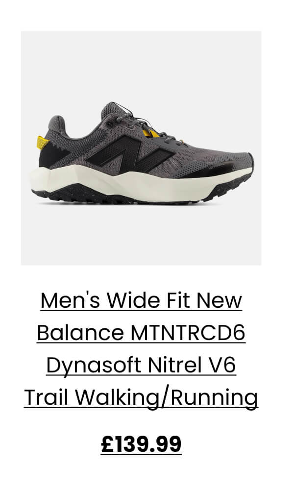Men's Wide Fit New Balance MTNTRCD6 Dynasoft Nitrel V6 Trail Walking/Running £139.99