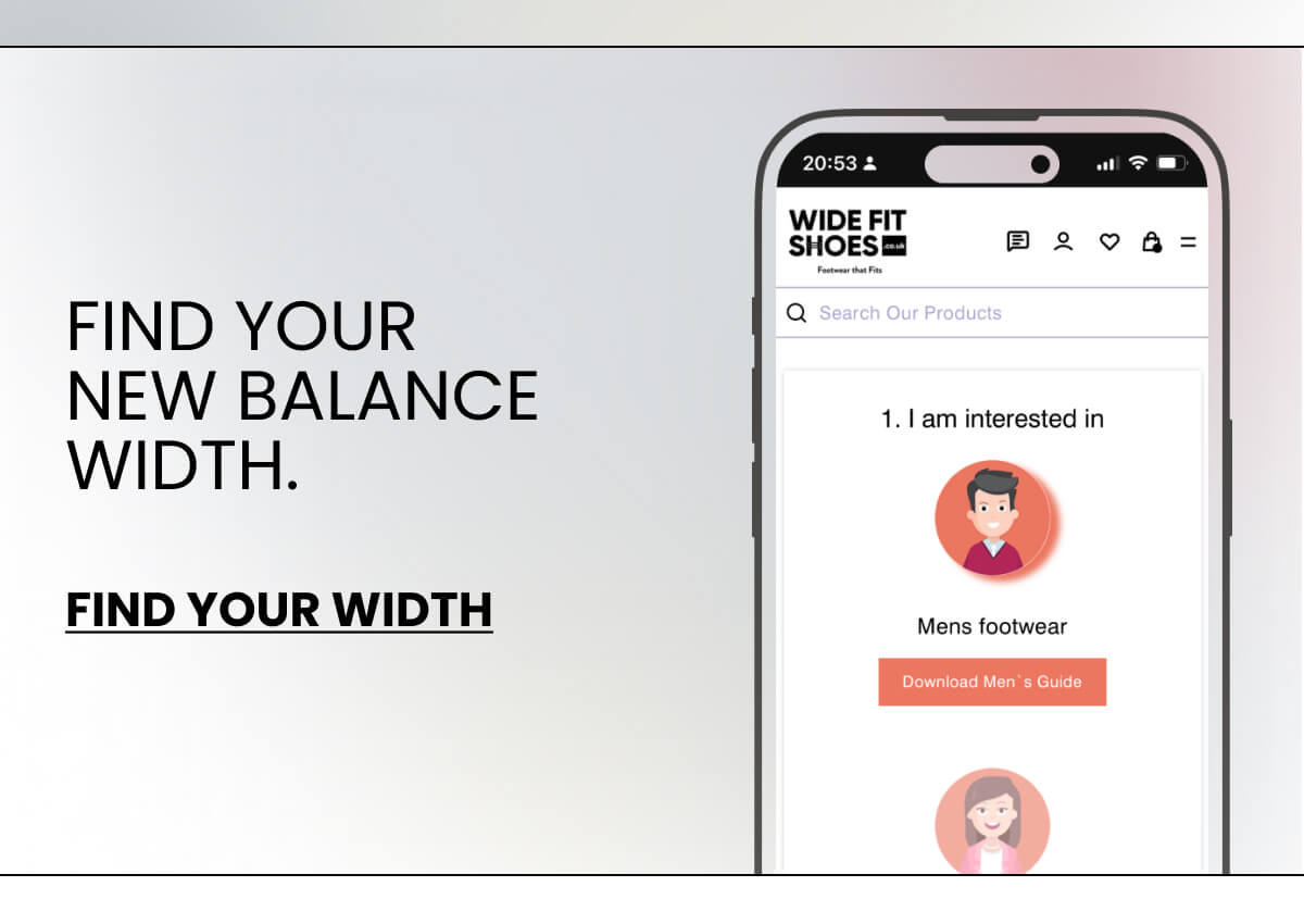 FIND YOUR NEW BALANCE WIDTH. [USE THE WIDTH FIT FINDER]