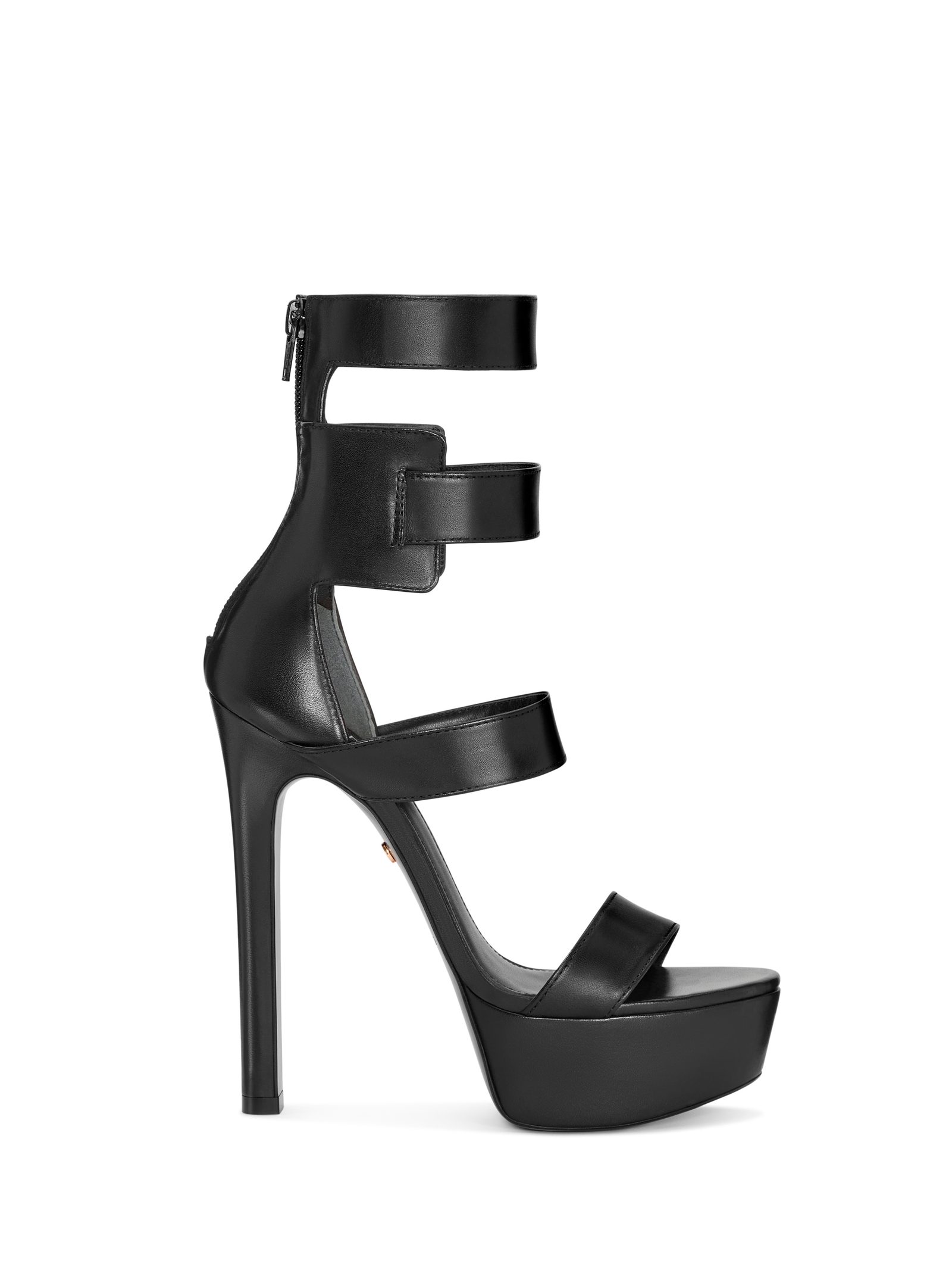 TAWNY in black - gladiator lace-up platform sandal