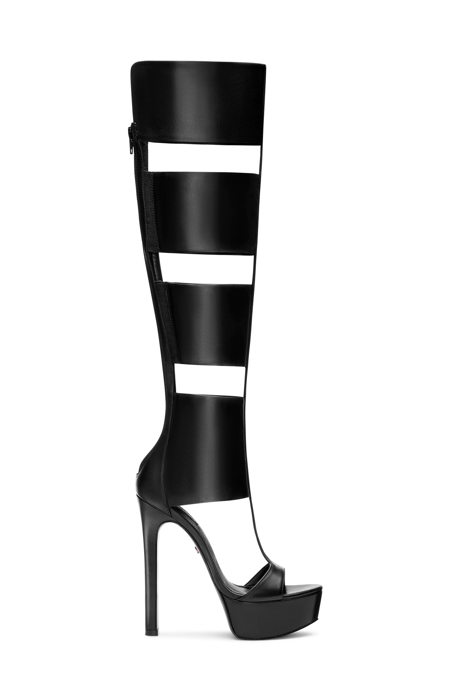 DESTINY II in black - tall gladiator cut-out sandal boot