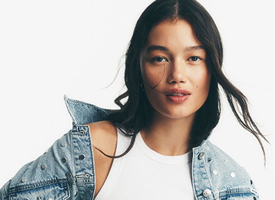 OVERSIZED DENIM TRUCKER JACKET WITH STUDS
