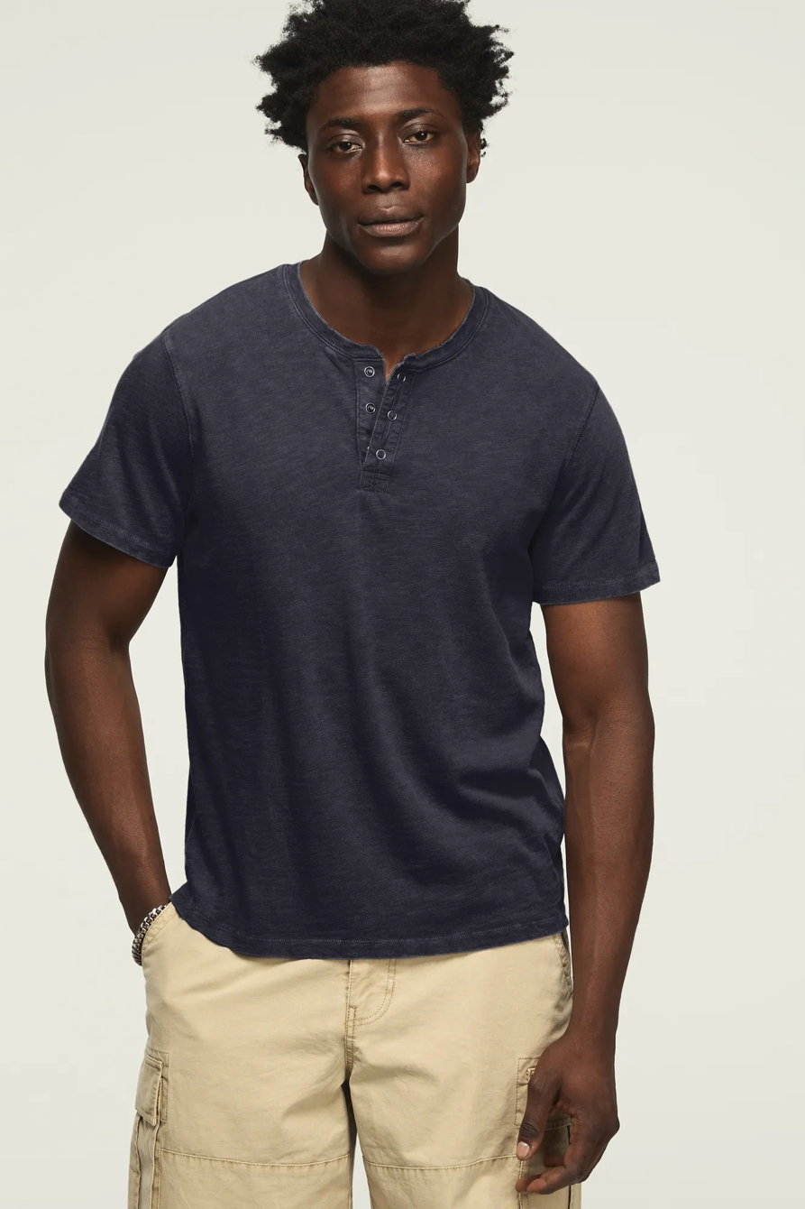 Image of Lucky Brand Weekend Jersey Henley - Men's Clothing Tops Tees Henley Shirt in Inkling