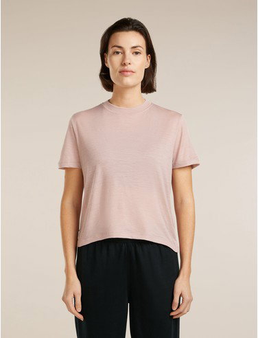 Women's Merino 150 Tech Lite Short Sleeve Crop Tee - Pink quartz / M