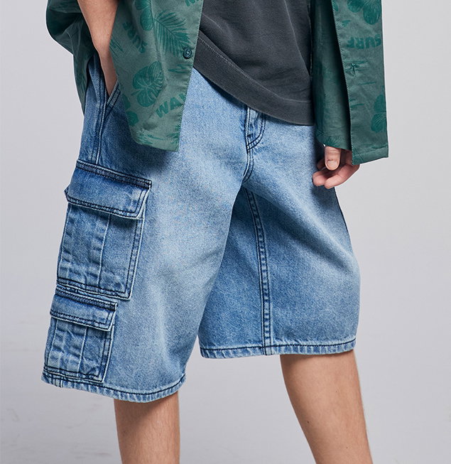 Skater Shorts, JONEN - bleached denim