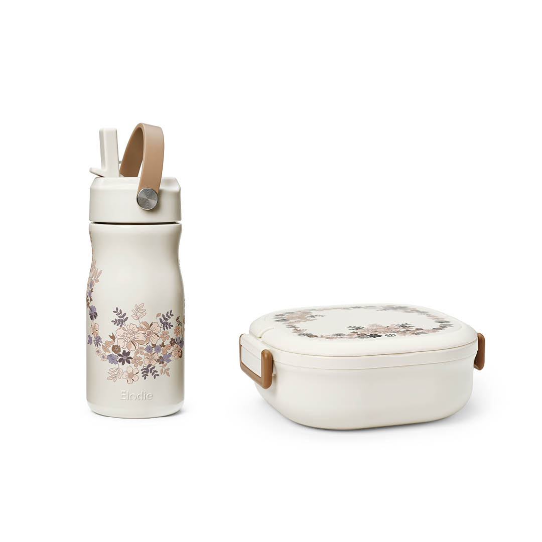 Image of Lunch Box & Thermo Bottle Set - Blue Garden