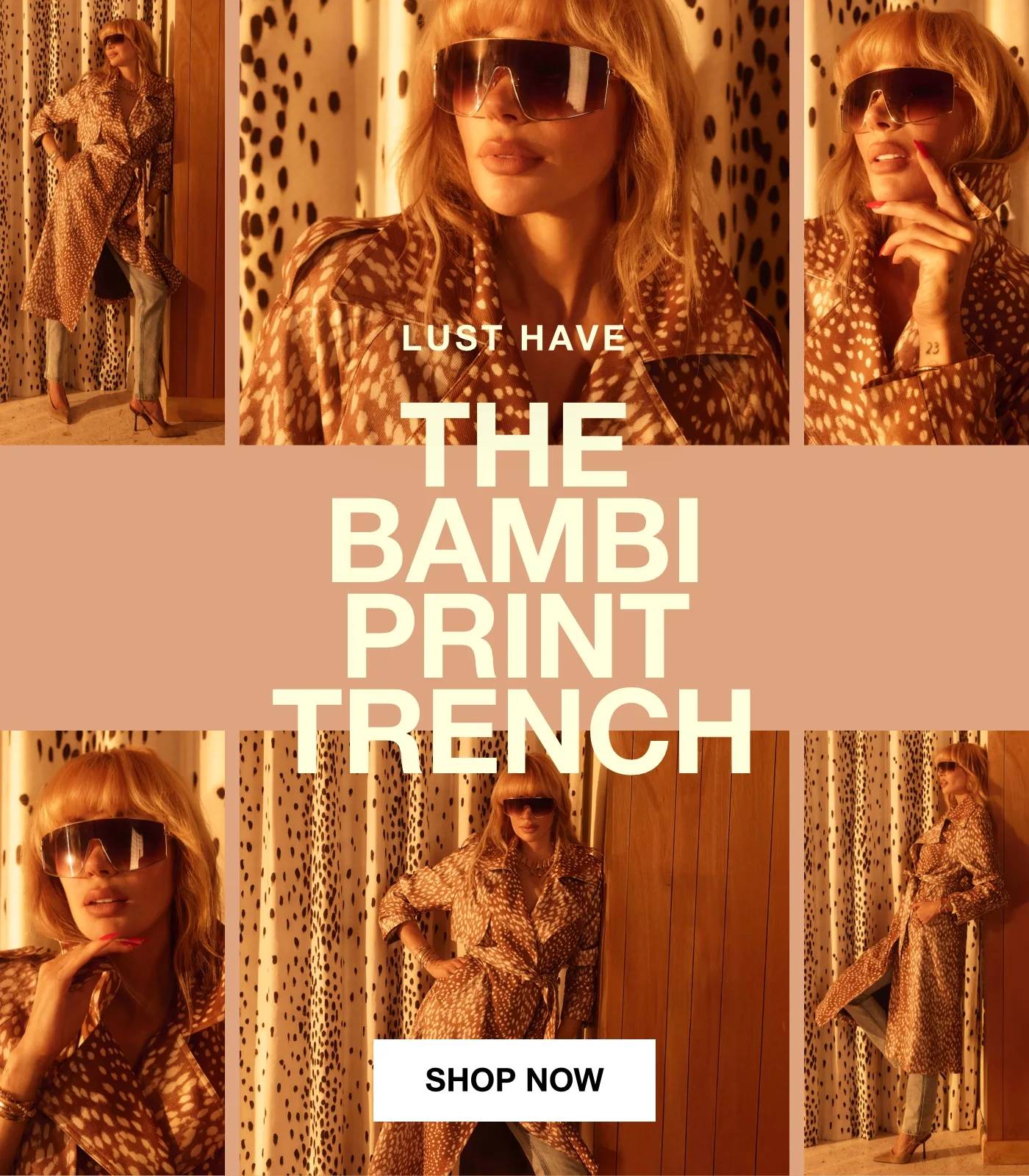 LUST HAVE - THE BAMBI PRINT TRENCH - SHOP NOW