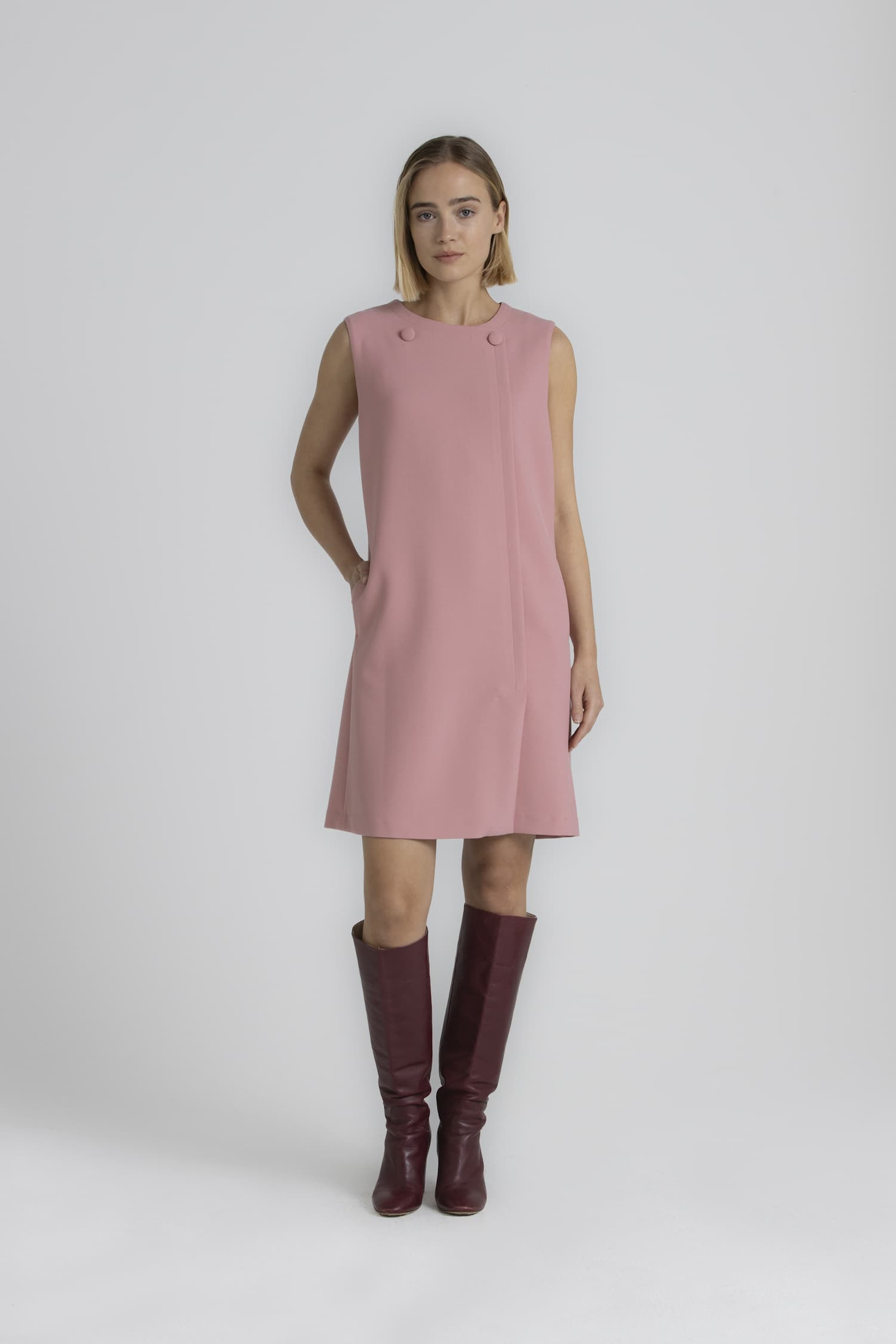 KORNER roze mouwlose jurk