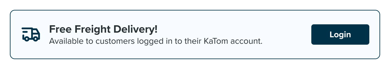 Log in to your KaTom account for free liftgate service on freight orders.