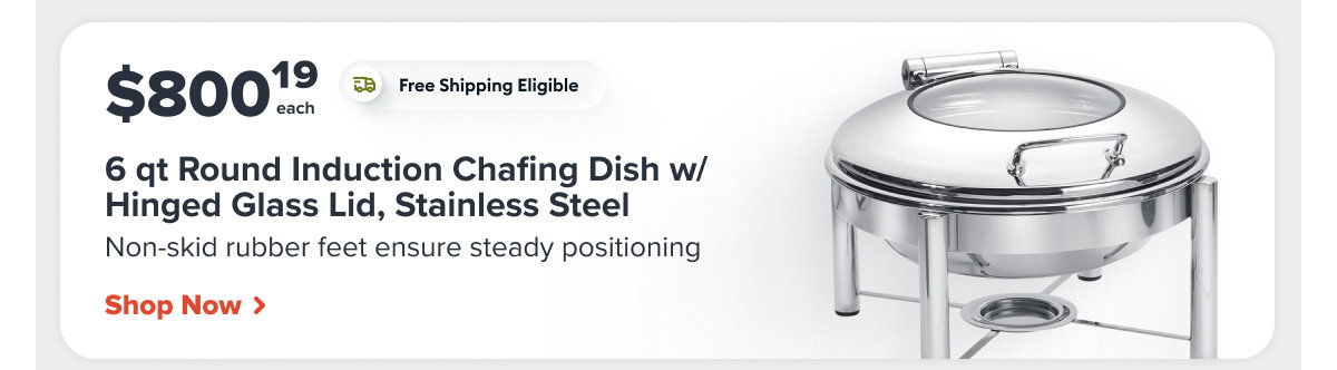 Eastern Tabletop 6 qt Round Induction Chafing Dish