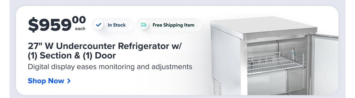 MoTak 27" W Undercounter Refrigerator