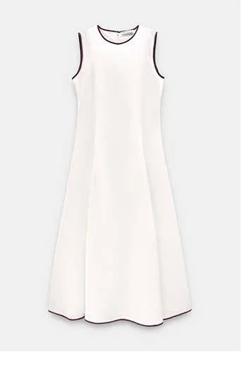 White Dress with contrast edges 100% lyocell