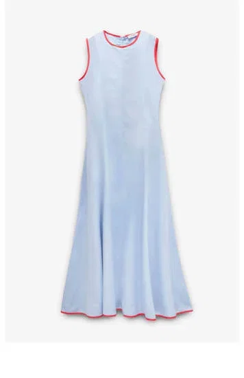 Blue Dress with contrast edges 100% lyocell