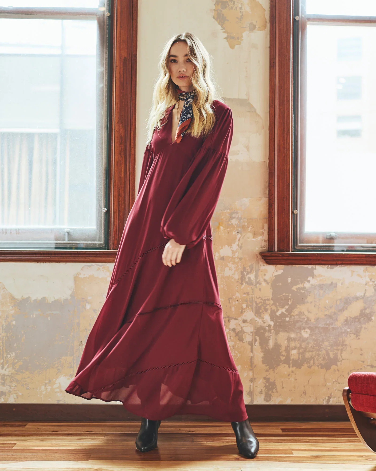 Image of In Your Dreams Maxi Dress - Burgundy