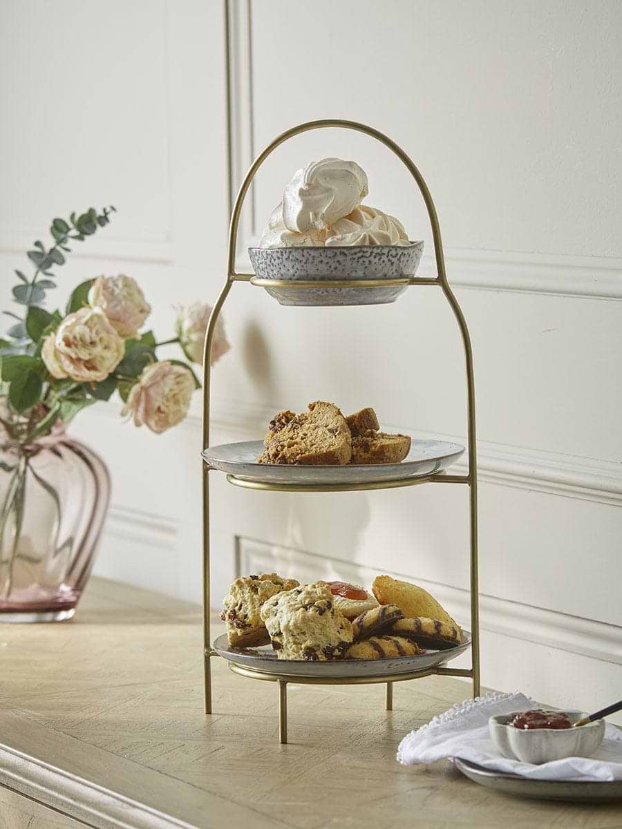 Three Tiered Cake Stand - Brass