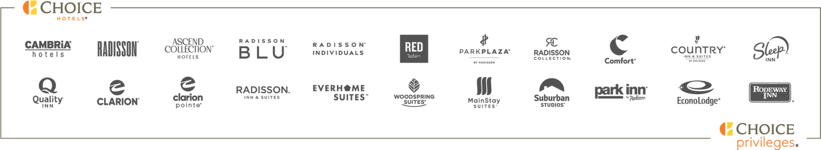 Choice Hotels International Brand Logos