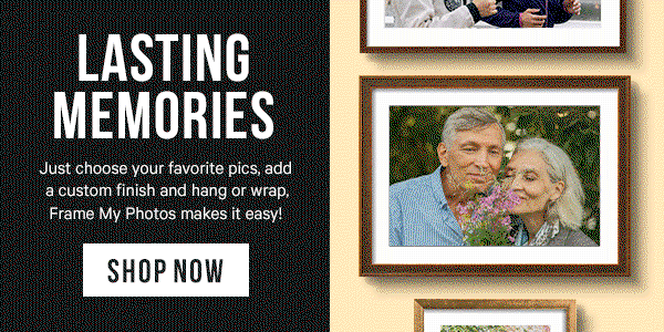 Lasting Memories: Just choose your pics, add a custom finish, and hang or wrap, Frame My Photos makes it easy!