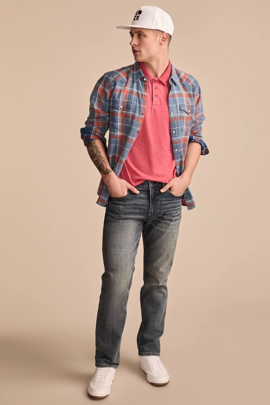 Image of Lucky Brand 410 Athletic Straight - Men's Pants Denim Straight Leg Jeans in Lb Horseshoe