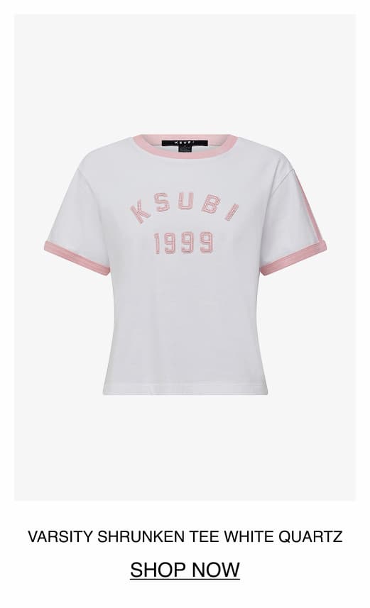 VARSITY SHRUNKEN TEE WHITE QUARTZ