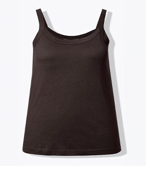 Spaghetti top van zachte jersey met smalle bandjes. Perfect als onderkleding. OEKO-TEX.    Met GOED ZO - DOORGAAN ZO herken je dat onze kledingstukken ten dele of zelfs volledig duurzaam zijn vervaardigd.