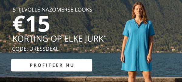 €15 korting op elke jurk