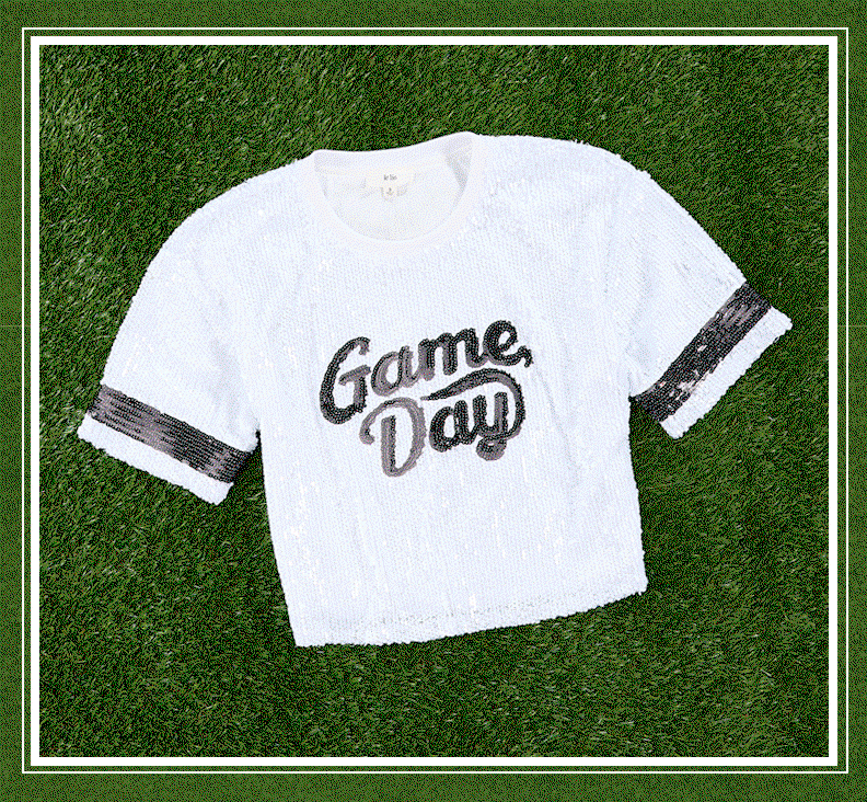 Shop Game Day Sequin Embellished Top