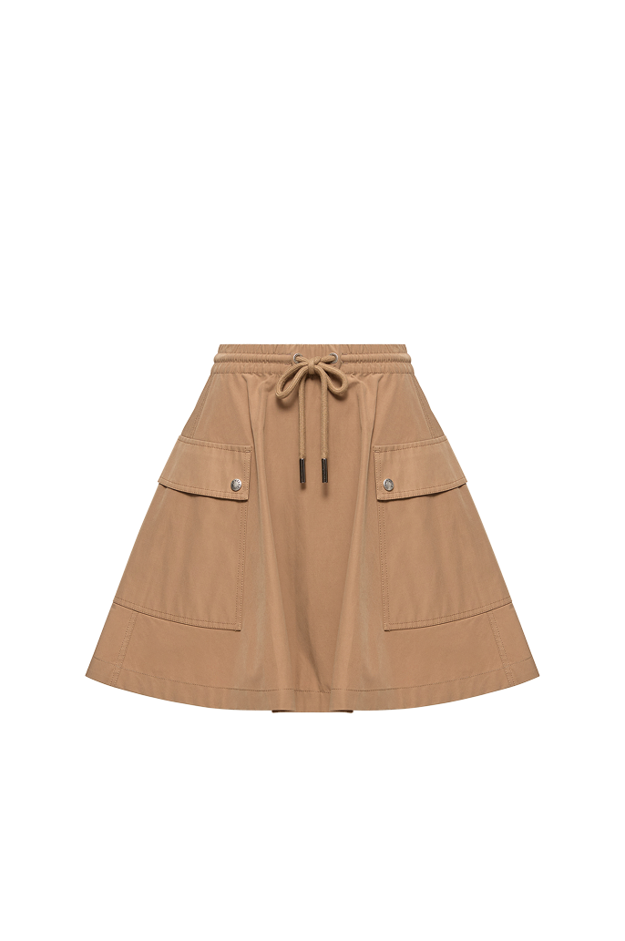 Cotton Blend A-Line Mini Skirt