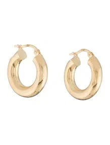 14K Round Tube Hoop Earrings w/ Tags